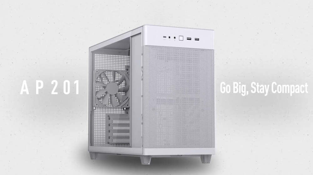 ASUS Prime AP201 Tempered Glass MicroATX Case White Edition