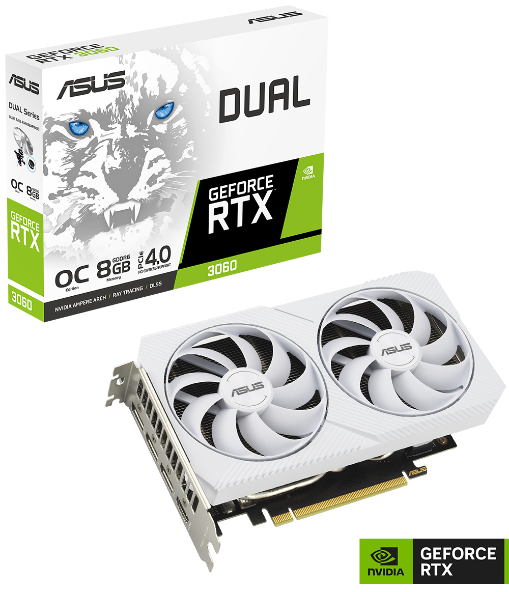 ASUS Dual GeForce RTX 3060 White OC Edition 8GB GDDR6