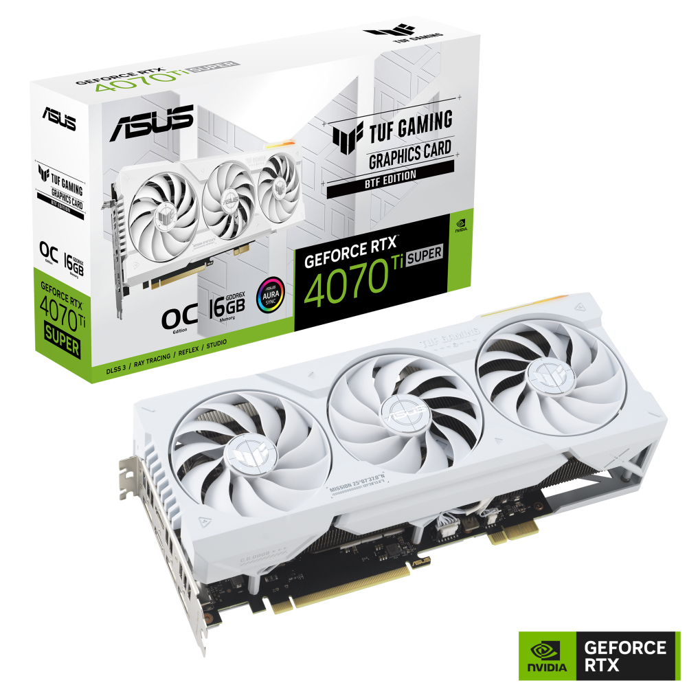 ASUS TUF Gaming GeForce RTX™ 4070 Ti SUPER BTF White OC Edition 16GB GDDR6X