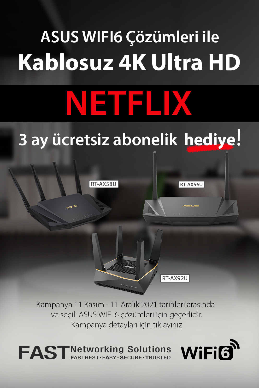 asus wifi6 cozumleri ile kablosuz 4k ultra hd netflix deneyimi 100tl netflix hediye karti